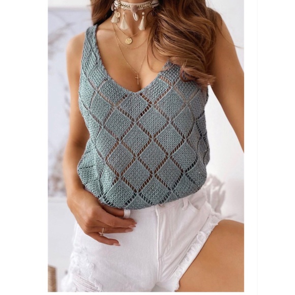 SOLD OUT! Camille’s Knit Tank in Teal - Picture 2 of 6